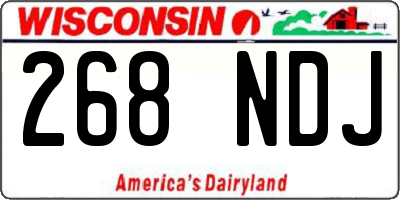WI license plate 268NDJ
