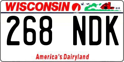 WI license plate 268NDK
