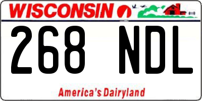 WI license plate 268NDL