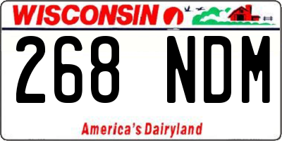 WI license plate 268NDM