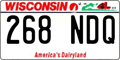 WI license plate 268NDQ