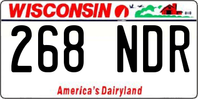 WI license plate 268NDR