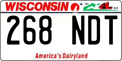 WI license plate 268NDT