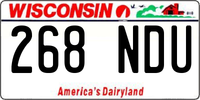 WI license plate 268NDU