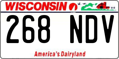 WI license plate 268NDV