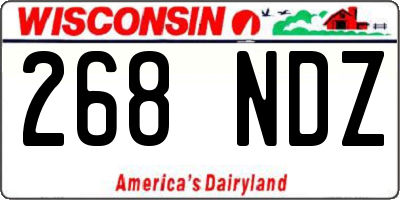 WI license plate 268NDZ