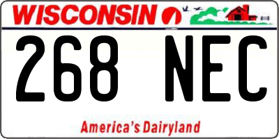 WI license plate 268NEC