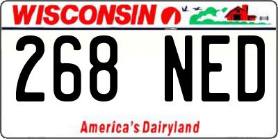 WI license plate 268NED
