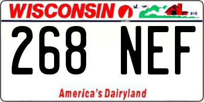 WI license plate 268NEF
