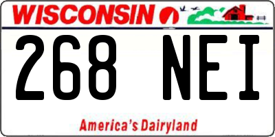 WI license plate 268NEI