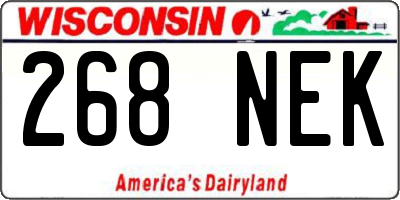 WI license plate 268NEK