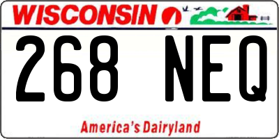 WI license plate 268NEQ