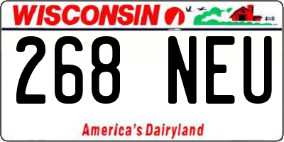 WI license plate 268NEU