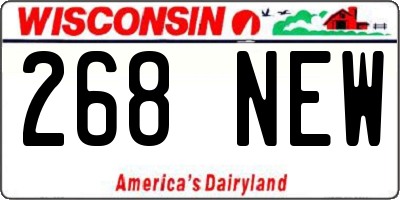 WI license plate 268NEW