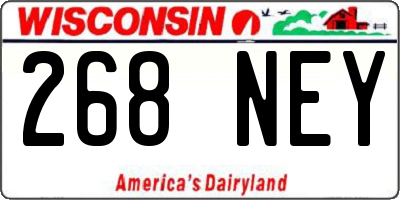 WI license plate 268NEY