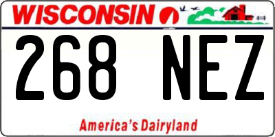 WI license plate 268NEZ