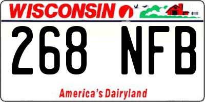 WI license plate 268NFB
