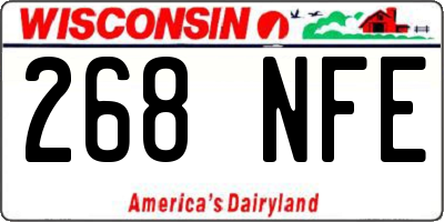 WI license plate 268NFE