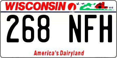 WI license plate 268NFH
