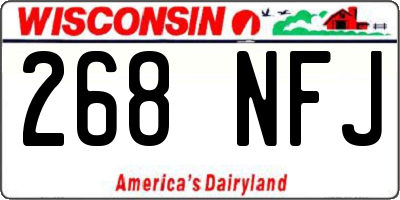 WI license plate 268NFJ