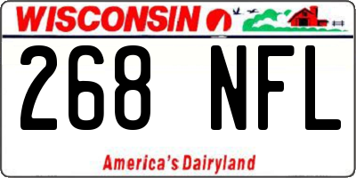 WI license plate 268NFL