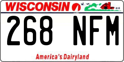 WI license plate 268NFM