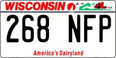 WI license plate 268NFP