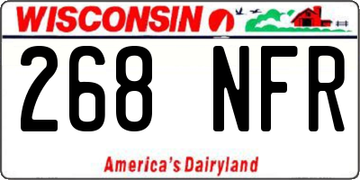 WI license plate 268NFR