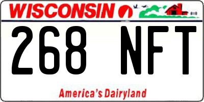 WI license plate 268NFT