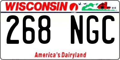 WI license plate 268NGC