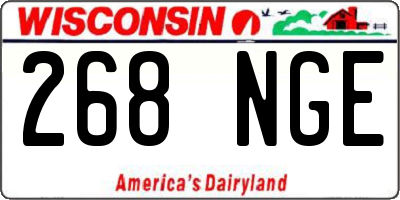 WI license plate 268NGE