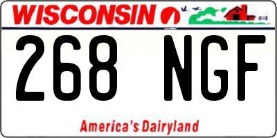 WI license plate 268NGF