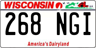 WI license plate 268NGI