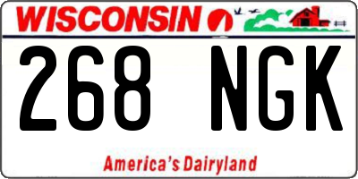 WI license plate 268NGK