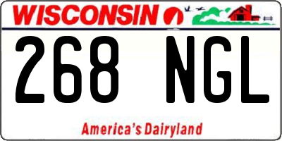 WI license plate 268NGL