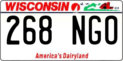 WI license plate 268NGO