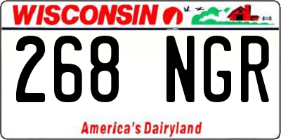WI license plate 268NGR