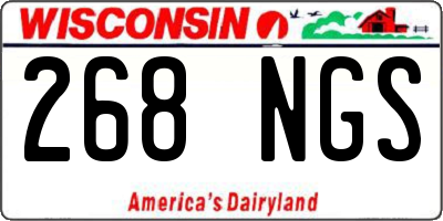 WI license plate 268NGS