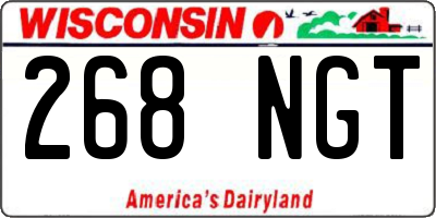 WI license plate 268NGT