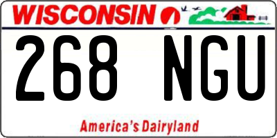 WI license plate 268NGU