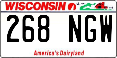 WI license plate 268NGW