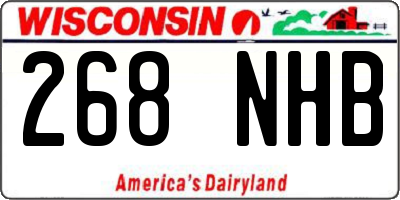 WI license plate 268NHB