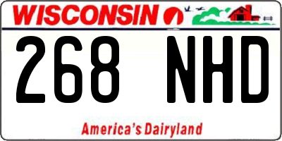 WI license plate 268NHD