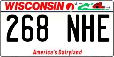 WI license plate 268NHE