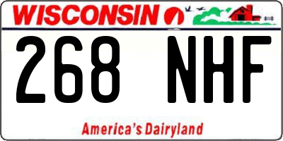 WI license plate 268NHF