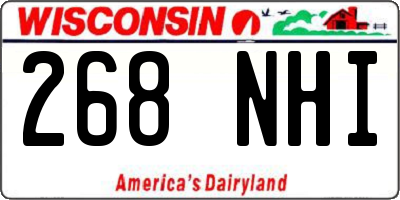 WI license plate 268NHI