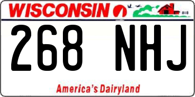 WI license plate 268NHJ