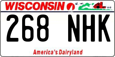 WI license plate 268NHK