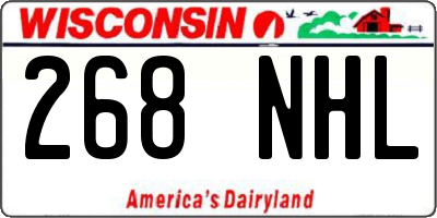 WI license plate 268NHL