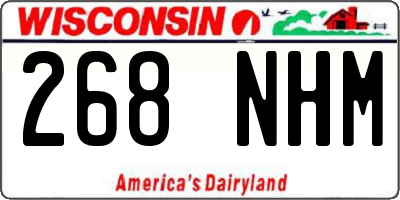 WI license plate 268NHM